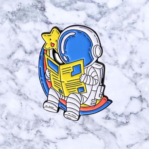 Astro On A Shooting Star Enamel Pin - Picture 1 of 1